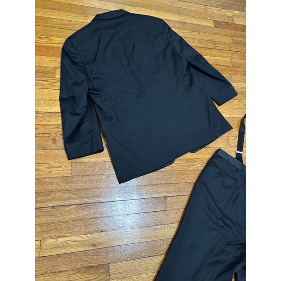 Jones New York Mens Tuxedo Size 50R Suit Blazer Jacket 44x27 Pants Wool Black - Picture 12 of 16